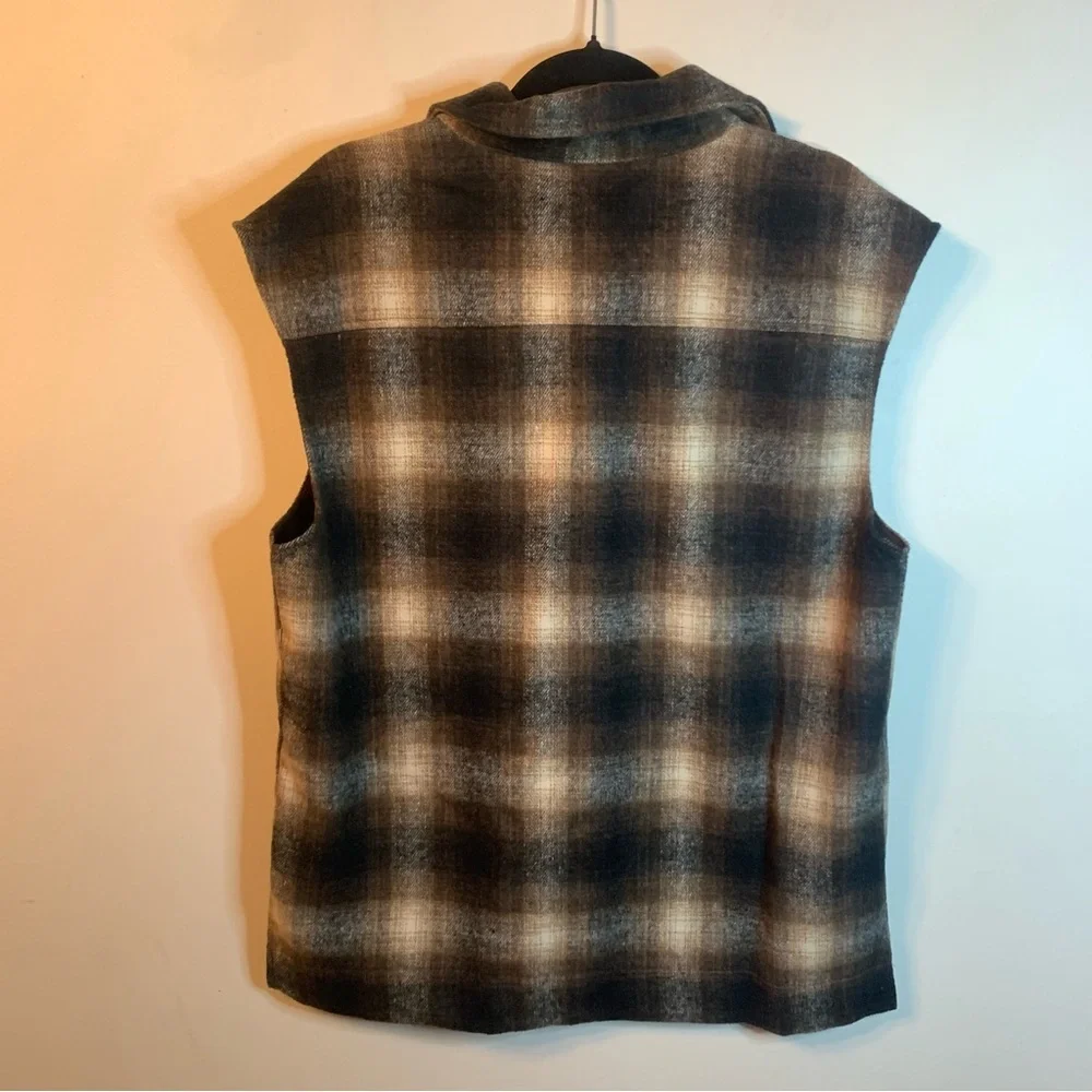 Melloday Wool Blend Brown Vest M - Picture 2 of 7